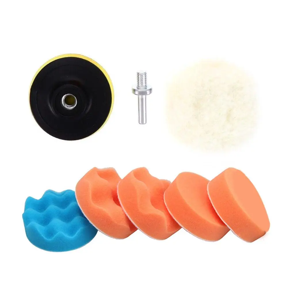 Kit di tamponi in spugna per lucidatura Auto da 3 pollici 8 pezzi Kit tampone in schiuma lucidatrice tamponi in cera per Auto moto rimuove Scratc T2T5