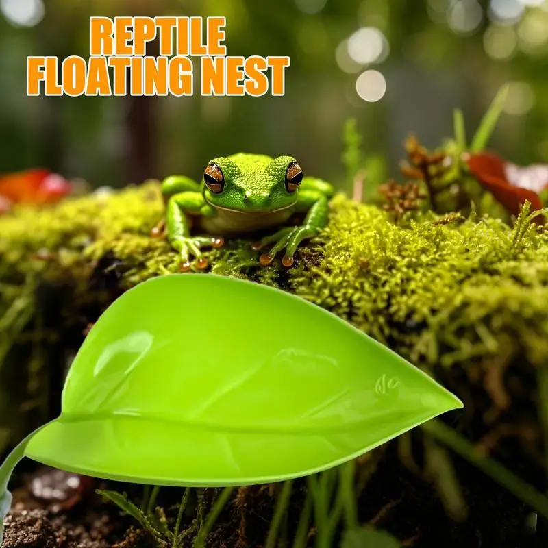 Frog Habitat Leaf Basking Bearded Dragon Basking Platforms with Suction Cups Leopard Gecko Tank Accessories Turtle Tank Decor view 4