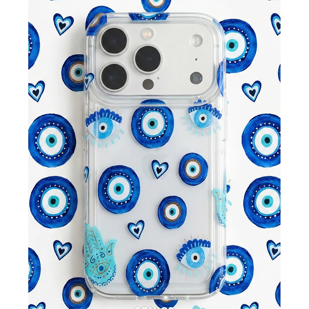 Blue Lucky Evil Eye Phone Case For Samsung Galaxy A37 A57 A16 A07 A17 A36 A26 A56 A55 A35 A25 A15 A05s A54 A24 A14 A06 A13 4G 5G