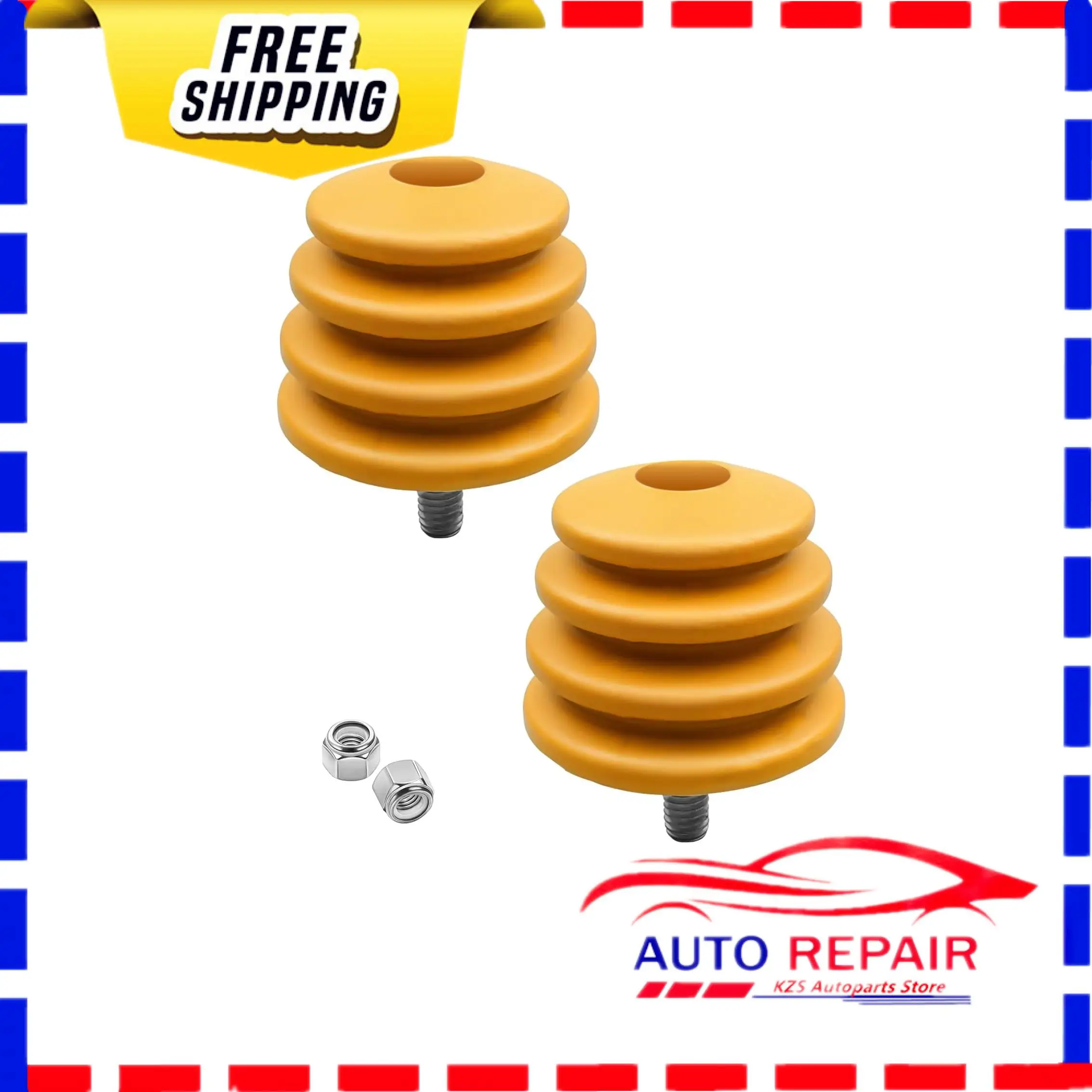 

2Pcs 4923 Bump Stop for Belltech Chevrolet GMC 2.01" x 2.5" Bumper Absorber with Threaded Stud, Polyurethane Jounce Bumper
