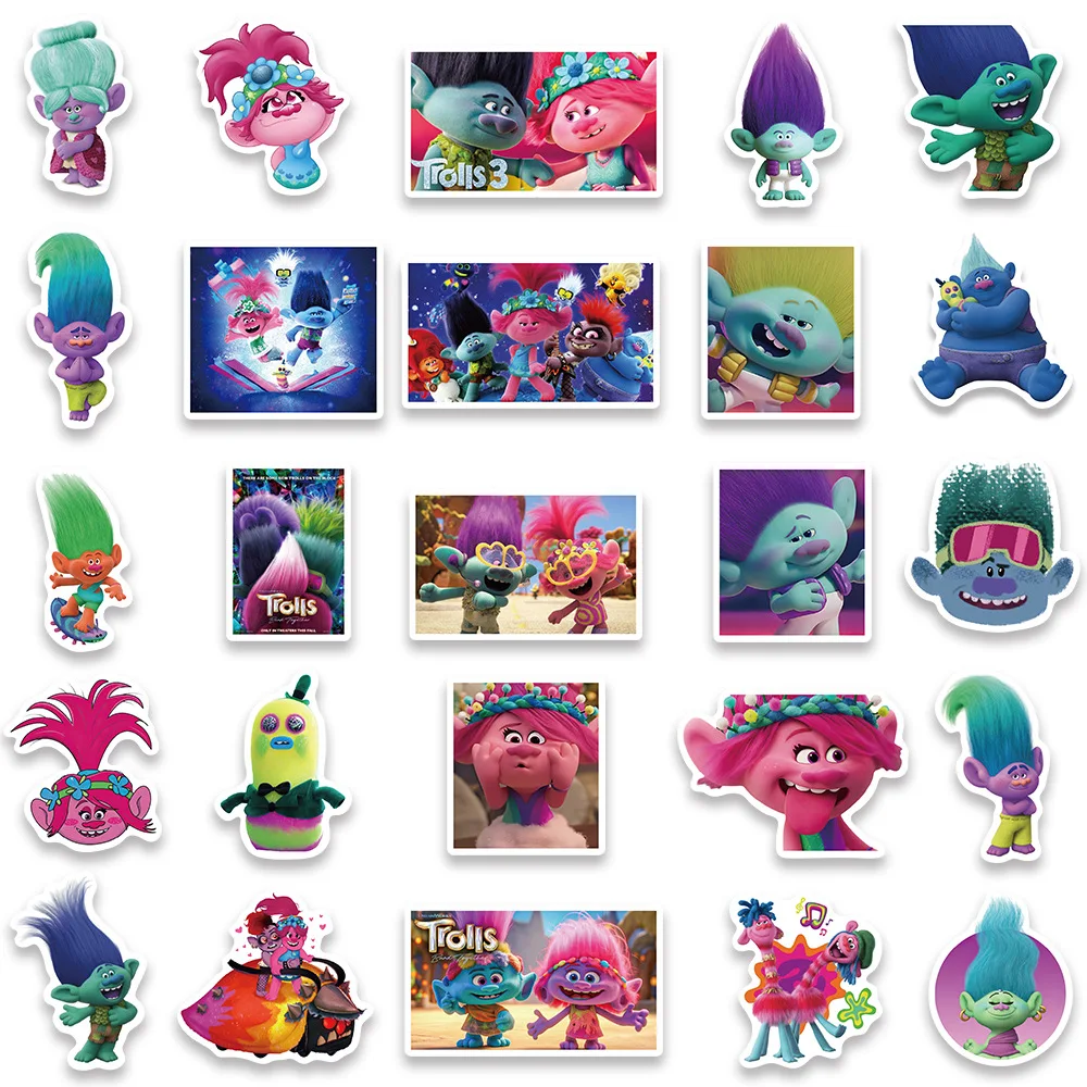 50 Stück Troll-Aufkleber Lustige Cartoon-Sticker Graffiti-Spielzeug DIY Skateboard Notizbuch Kühlschrank Handy – Detail 4