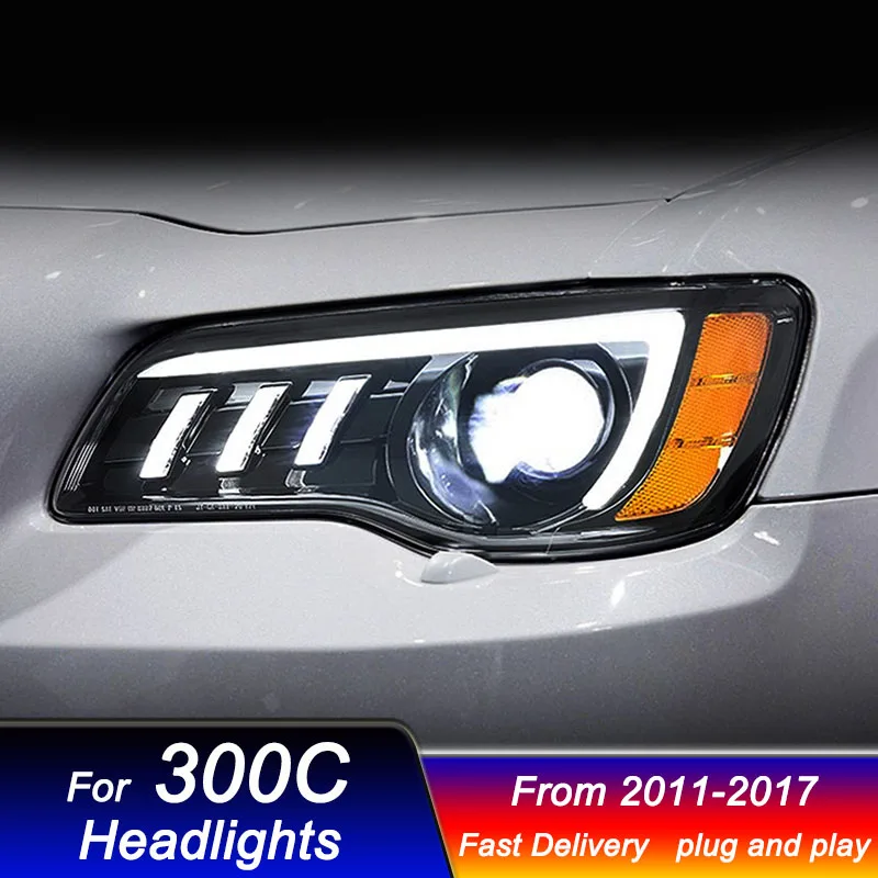 

Car Headlights for Chrysler 300C 2011-2017 upgrade new style LED DRL Dynamic Signal Head Lamp Bi Xenon Beam Headlamp Accembly