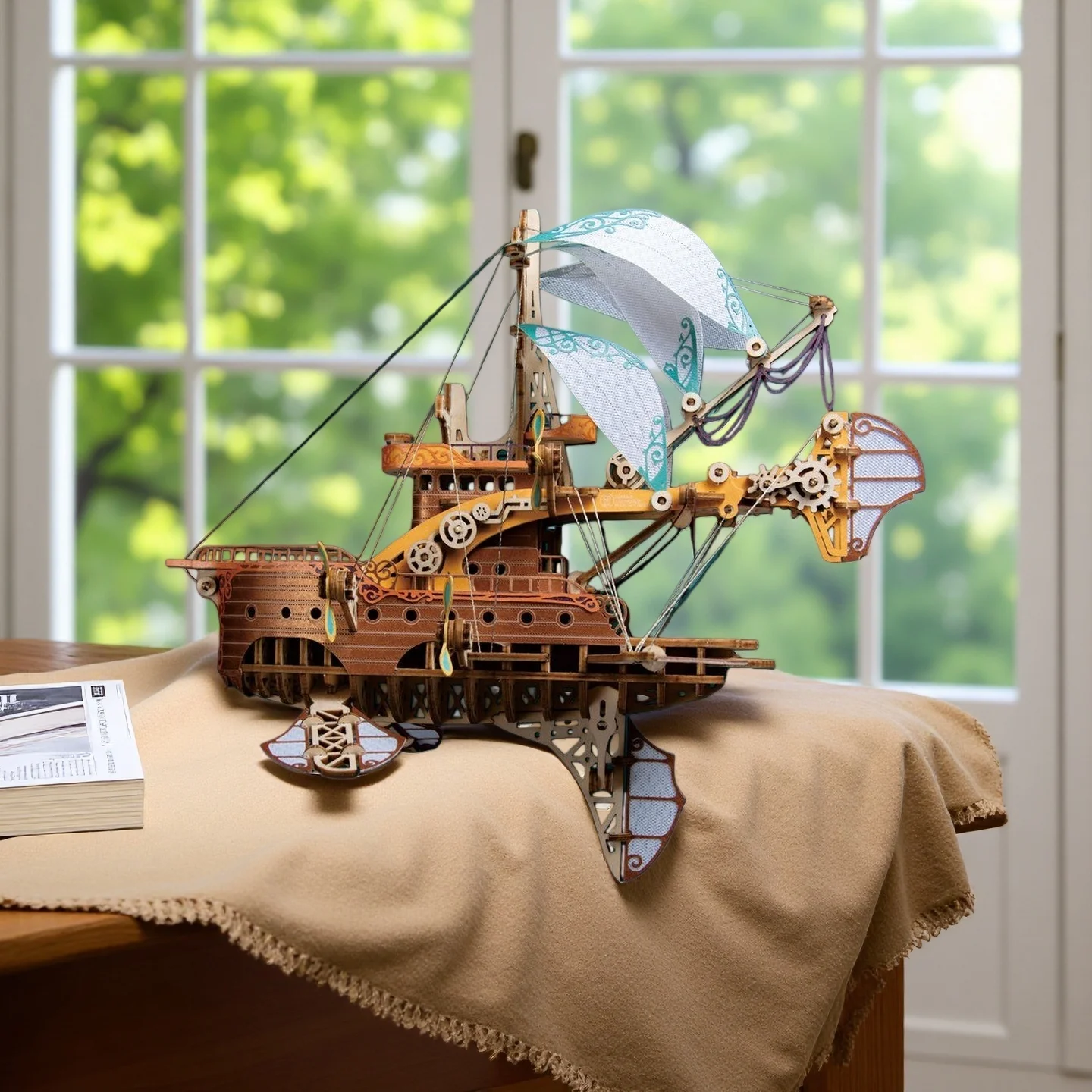 OUZEY Puzzle 3D per astronave in legno - Kit di costruzione di modelli di universo fai-da-te, progetto di fantascienza creativa per adulti e adolescenti dai 14 anni in su