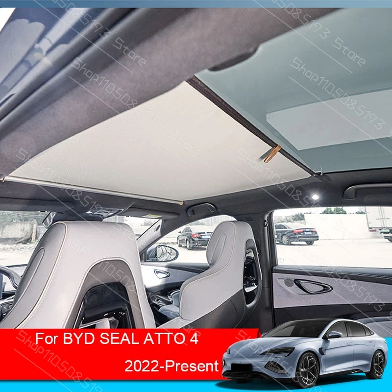 Car Sunroof Retractable Sunshade For BYD SEAL ATTO 4 2022-2025 Skylight Roof Heat Insulation Shading Auto Interior Accessories