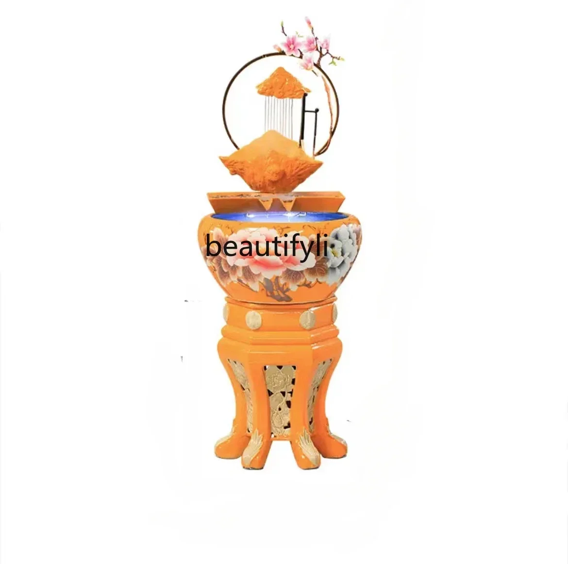 Q181 Jingdezhen Ceramic Fish Tank Flowing Water Ornaments Loop Home Living Room Floor Ceramic Base