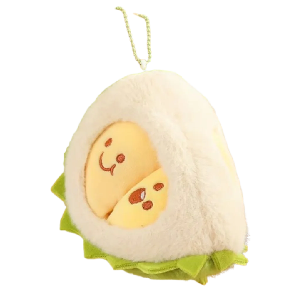 

Detachable Durian Plush Keychain Collection Fluffy Fruit Durian Plush Pillow Cartoon Cute Peeling Durian Plush Doll