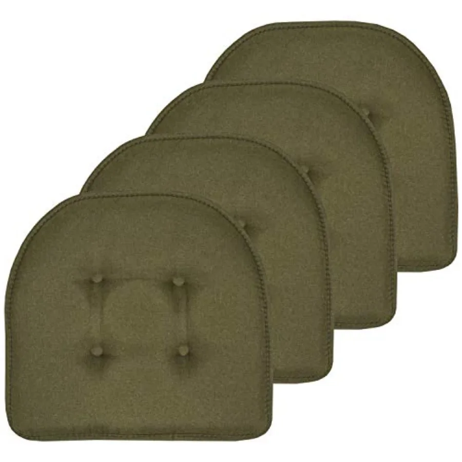 

Chair Cushion Memory Tufted Slip Non Skid Rubber Back U-Shaped 17" x 16" Seat Cover, Count of 1