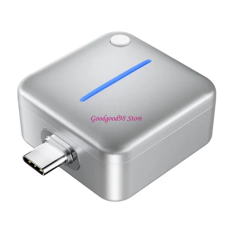Small Square Charging Adapter with Top Button and Light for Daily Desk, Bedside, or Office Charging Use
