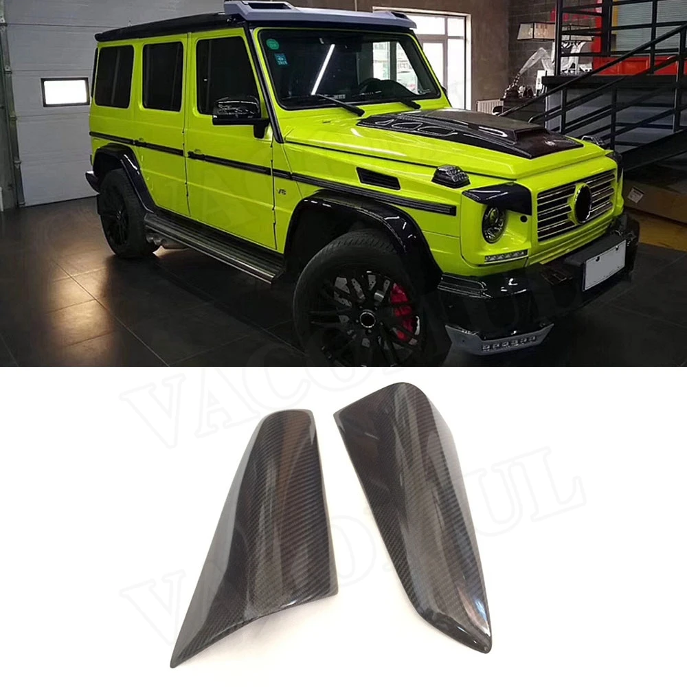 

Carbon Fiber Front Splitters Eyebrows Covers Eyelids Trim Stickers For Benz G Class W463 G63 G65 G500 G55 1990 - 2018 FRP 2PCS