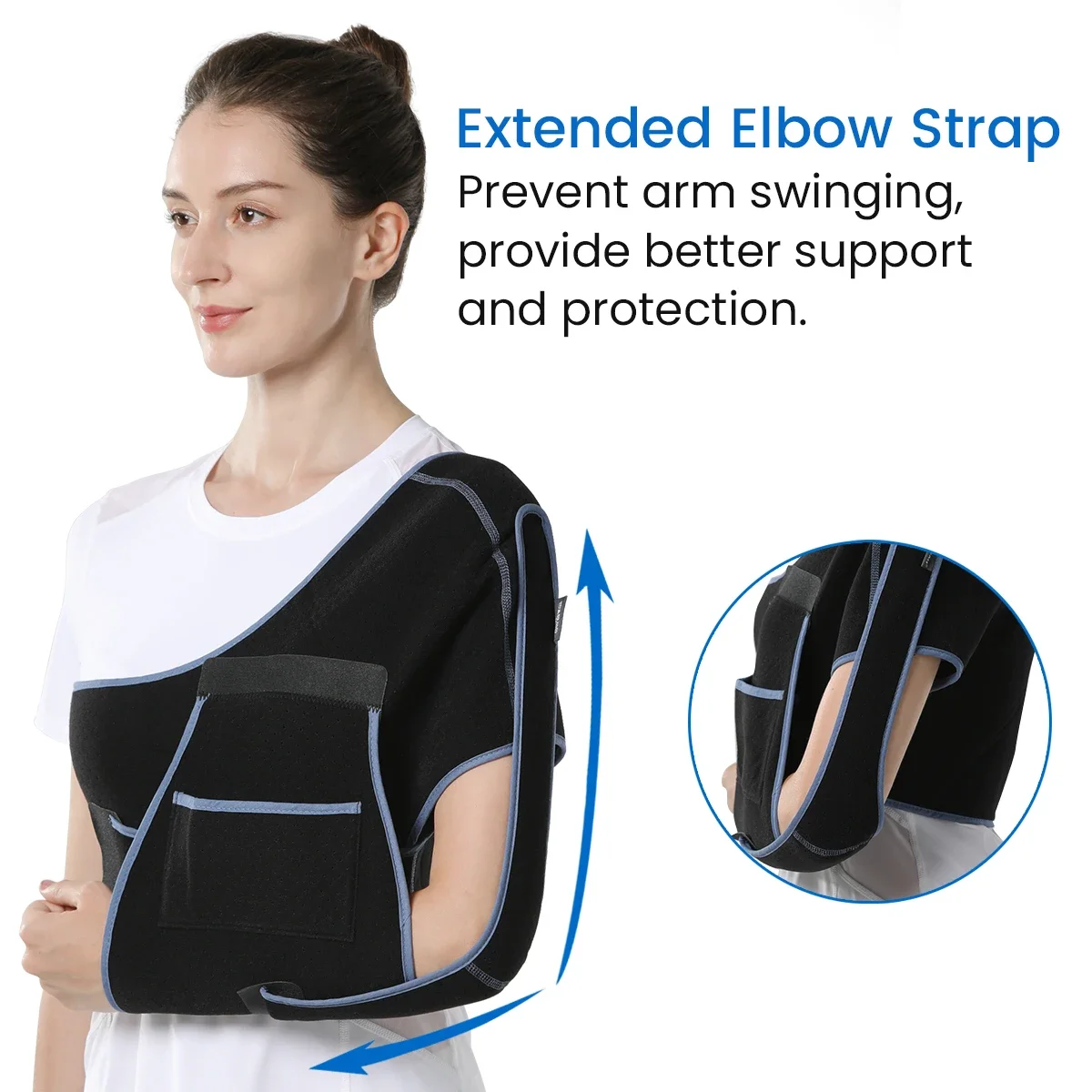 VELPEAU Shoulder Support Brace for Rotator Cuff Break and Shoulder Arthritis Arm Sling Immobilizer Breathable for Sleeping