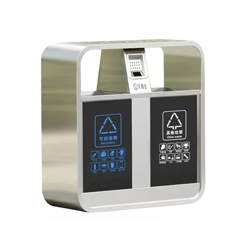 Stainless steel leather box, sanitation outdoor, sorting garbage box scenic spot, garbage can be recycled