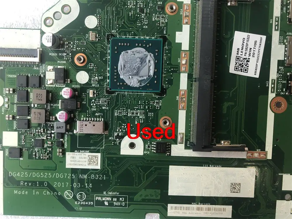 Used For Lenovo Ideapad 320-15AST 320-17AST Laptop Motherboard mainboard CPU A6-9220  UMA  FRU 5B20P19442 5B20P15322