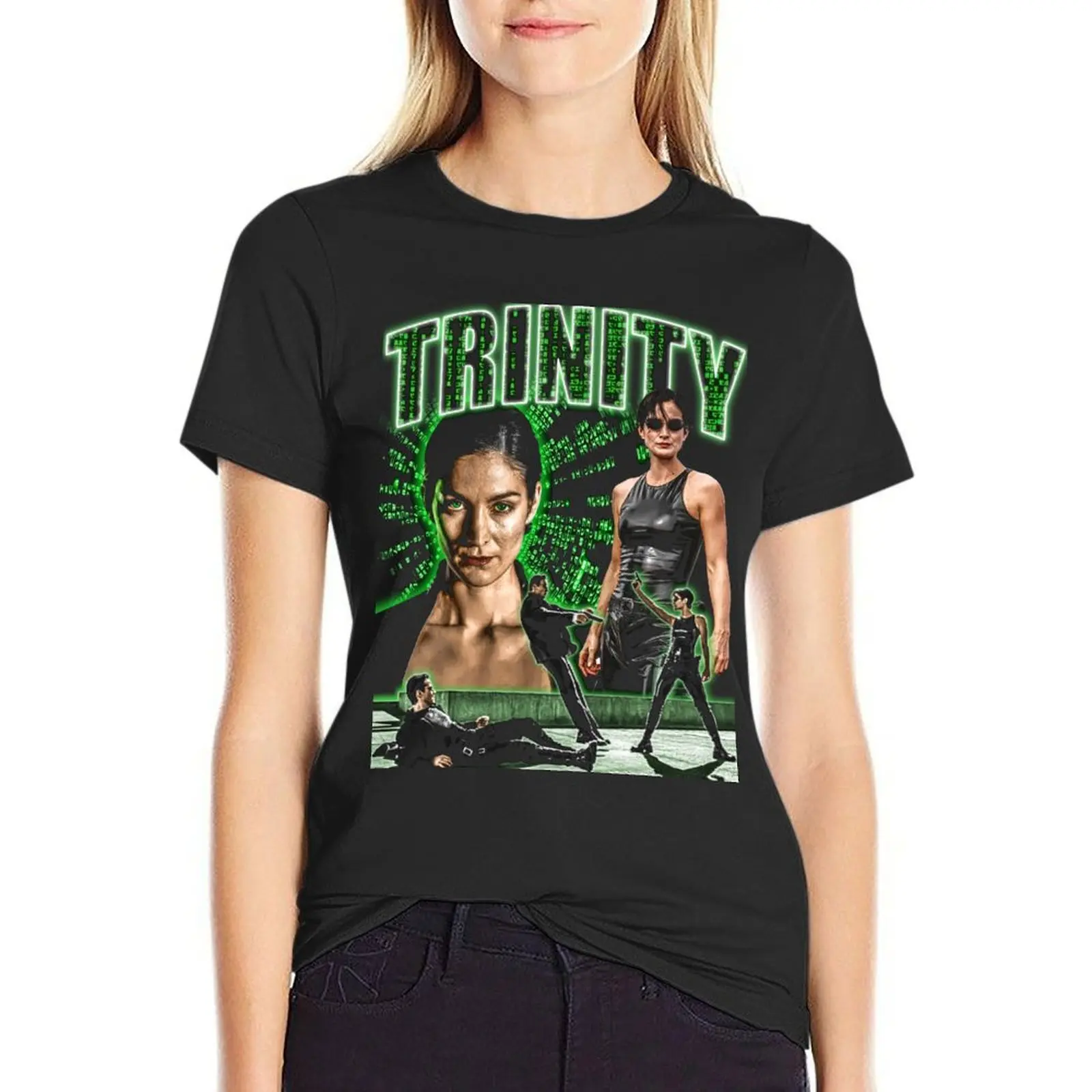 Trinity The Matrix Vintage T-Shirt vintage Female clothing tight shirts for Women