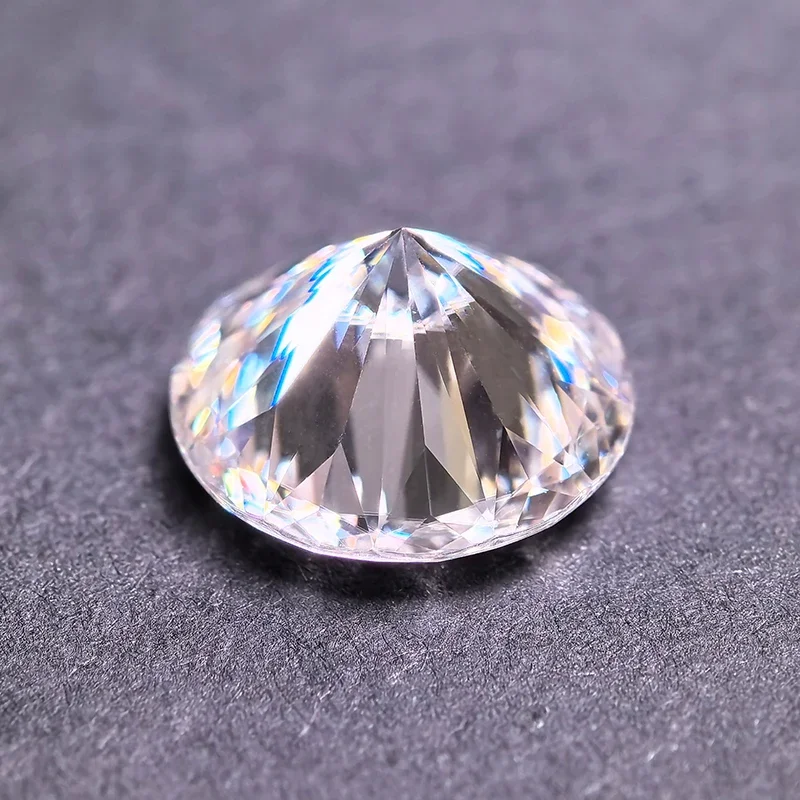 Moissanite batu bentuk bulat api biru manik-manik jimat warna-warni untuk DIY membuat liontin perhiasan dapat dipilih sertifikat GRA