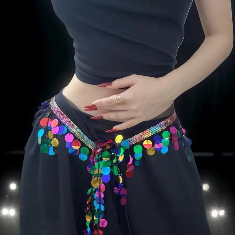 

New Fashion Sequins Tassels Waist Chain For Women Girls Belly Dancing Jazz Dance Hip Hop Belt Waist Accessories