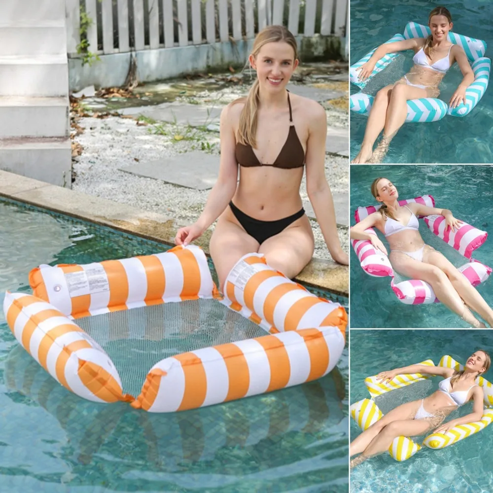 

4-in-1 Inflatable Pool Floats Hammock Water Mattress Summer Swimming Pool Party Water Toys Outdoor Chairs Recliner For Adult