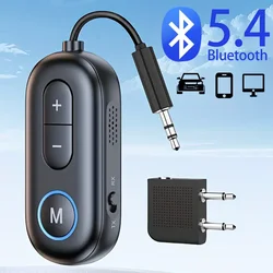 2 In 1 Bluetooth 5.4 Audio Transmitter Receiver 3.5mm AUX Jack Airplane Wireless Adapter Mic For TV Car kit Speaker PC Headphone