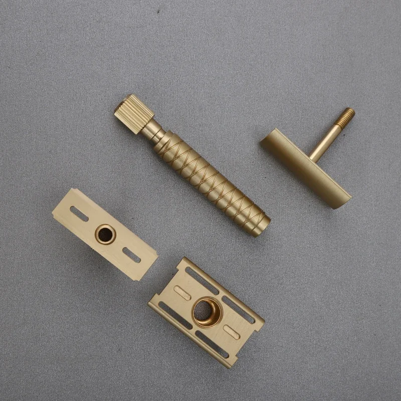 Yaqi 100% Brass Material Adjustable The Final Cut - Brass V2 Safety Razor With 90mm Handle Length And 12mm Diameter Safety Razor