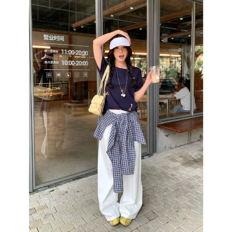 Pantalons à jambes larges pour femmes, tenues pour femmes de Style coréen, pantalons décontractés pour filles chaudes, 2025
