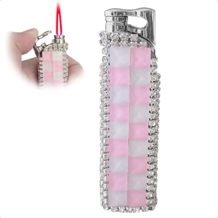 

Розовая металлическая зажигалка CoolJet Flame, ветрозащитная зажигалка, реактивная горелка, регулируемая многоразовая бутановая зажигалка, свечи для барбекю, кухня