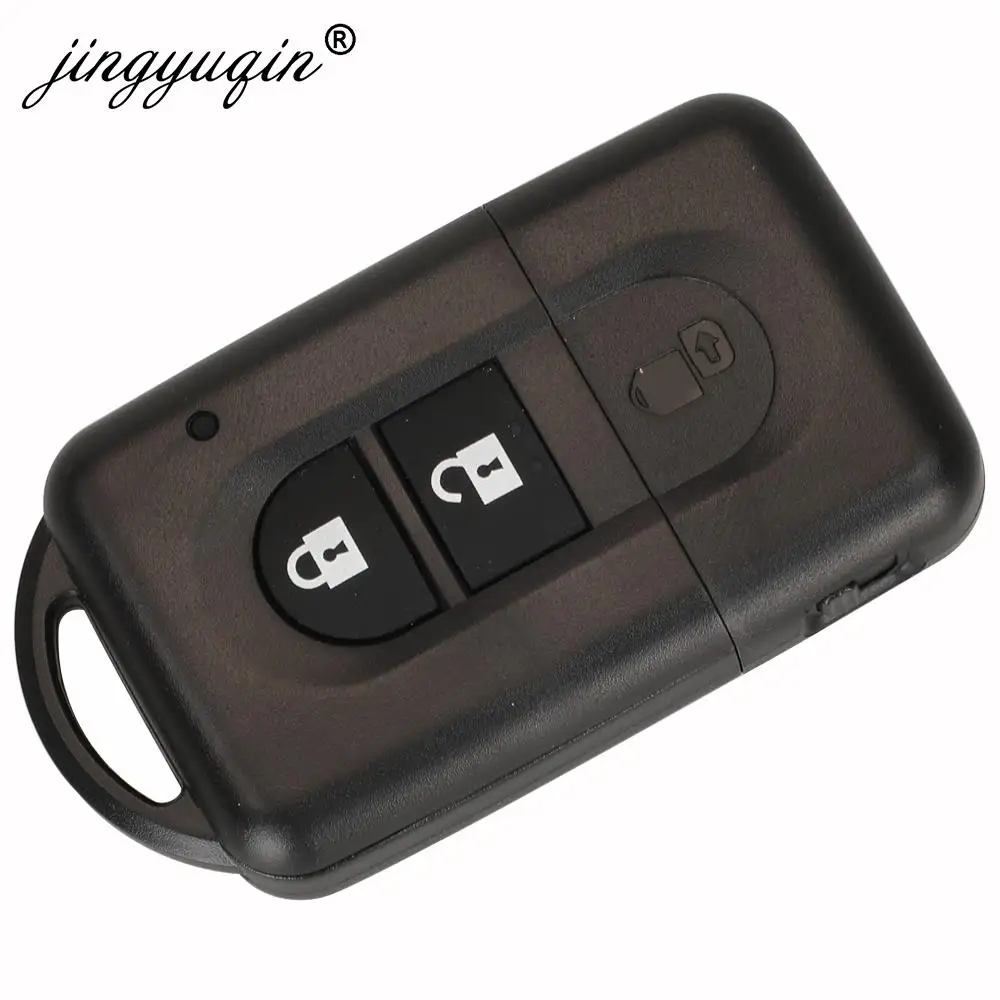jingyuqin 2 Buttons Remote Car key Shell  for Nissan Micra Xtrail Qashqai Juke Duke Uncut Blade Auto Key Fob Case Replacement