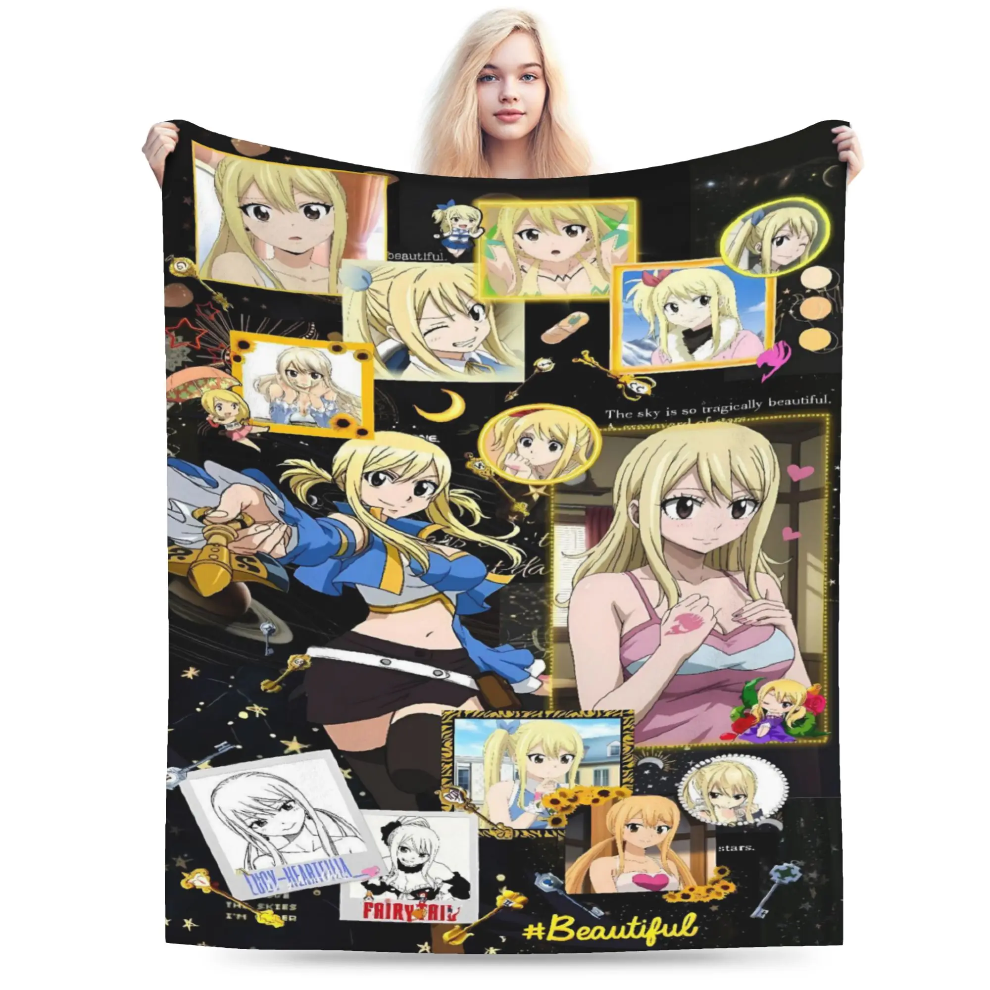 Dynamic Fairy Tail Team Action Blankets  Airplane Travel Flannel Bedding Throws For Home Decor Super Warm Quality Bedspread Gift