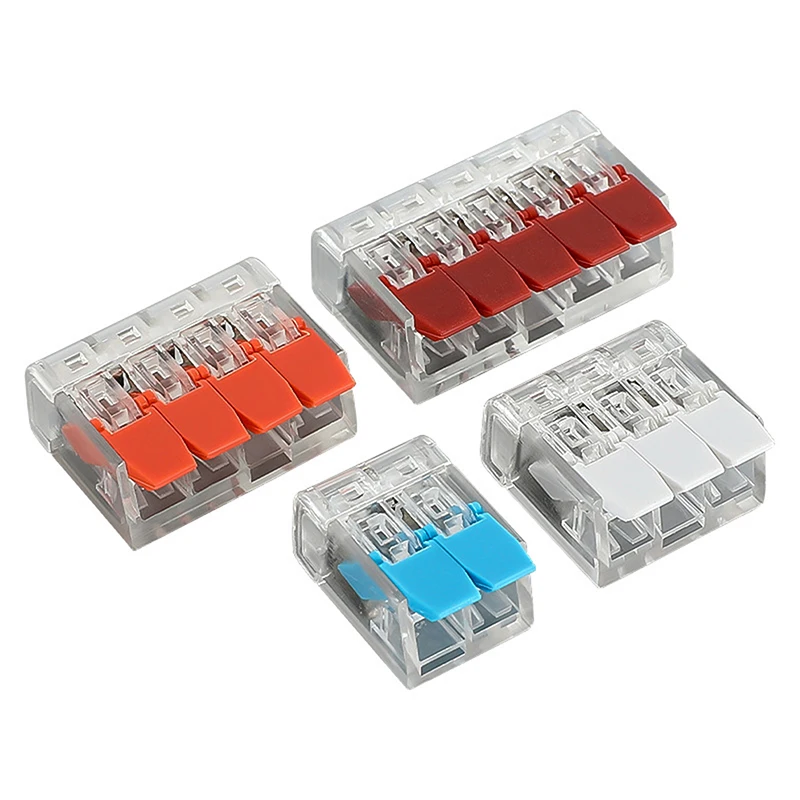 1PC Mini Quick Cable Splicing Connectors Lever Electrical Wire Connector 2/3/4/5Pin Compact Conductor Push-in Terminal Block