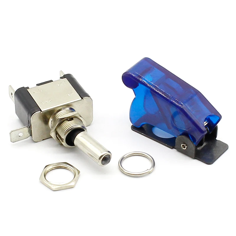 1pcs High Quality Blue 12V 20A Racing Car Truck Boat Cover LED Push Button Rocker Toggle Switch Control+ dust cover