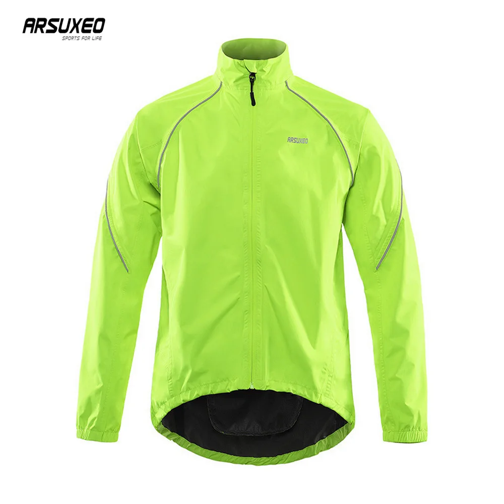 

ARSUXEO Cycling Windbreaker Jackets Full Waterproof Bike Raincoat Reflective MTB Bicycle Clothing Motorcycle Jersey Lightweight