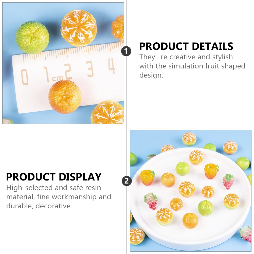 

50 шт., мини-поддельные фрукты из смолы, прочная имитация фруктов, креативное украшение ручной работы, сделай сам, декоративные аксессуары, украшение ручной работы