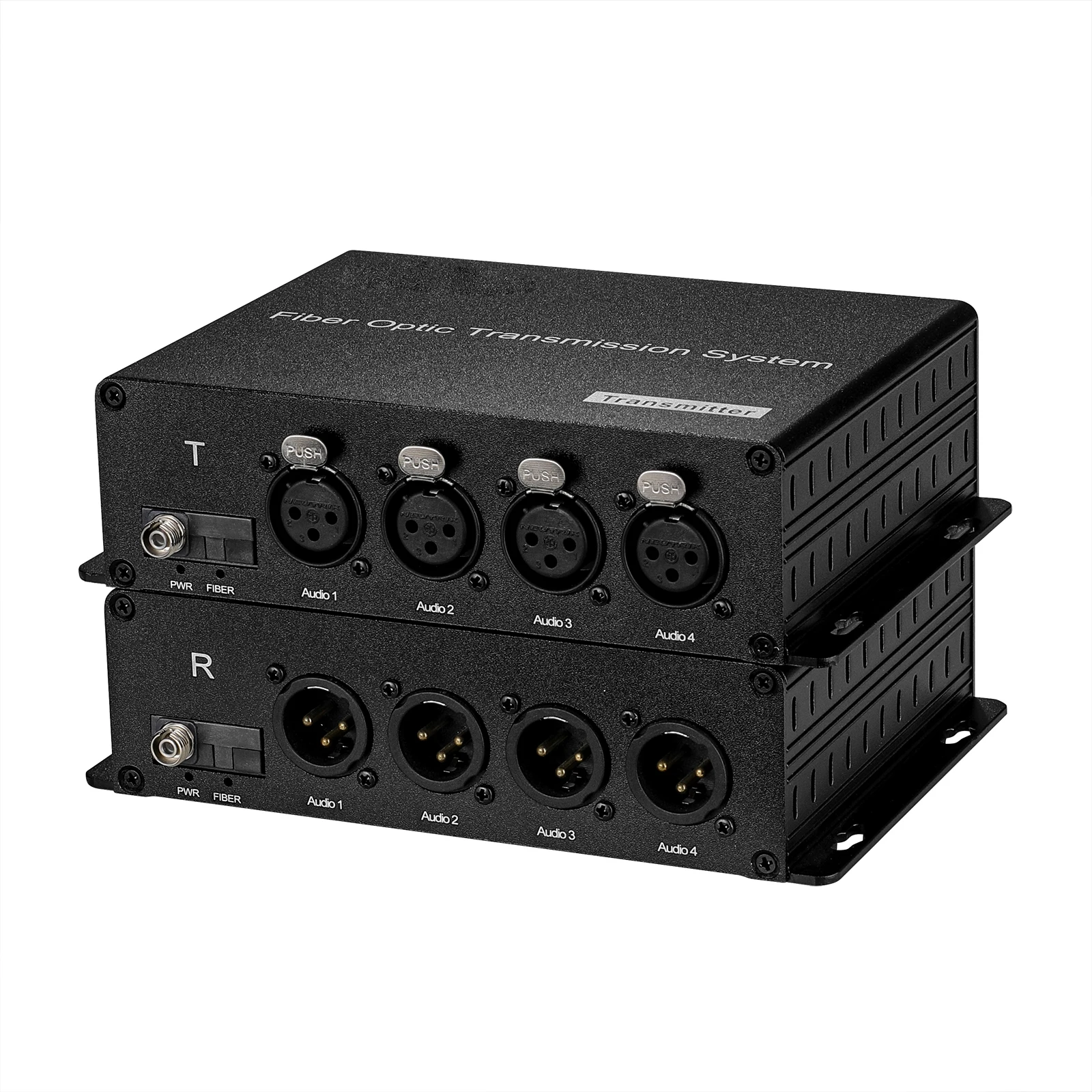 

4 Channels Forward XLR Balanced Audio to FC / LC 20KM Fiber Optical Converter extender transmitter receiver