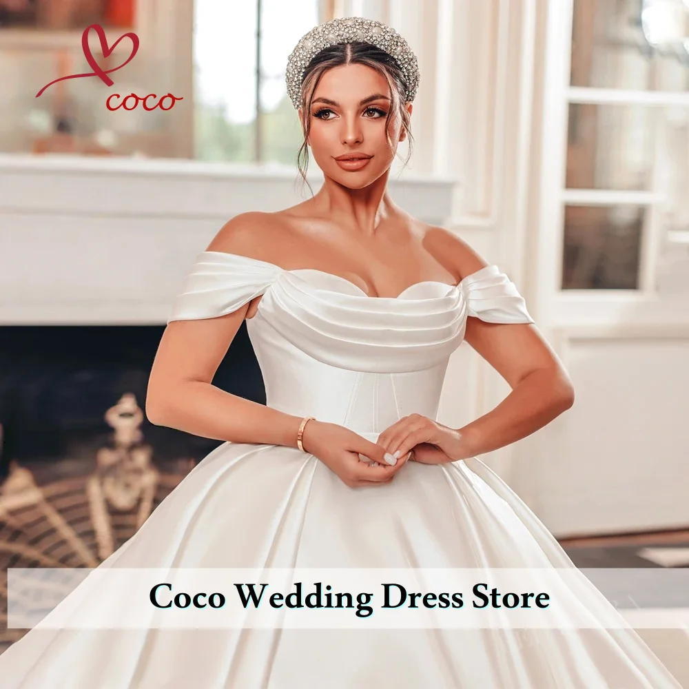 Customized Sweetheart Sleeveless Wedding Dresse Off the Shoulder Ball Gown Princess Bride Plus Size Vestido de Noiva