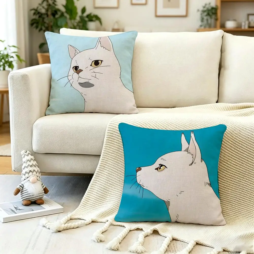 Hit Anime S-Skip A-and LoaferS Cushion Cover Anti-dustmite Pillowcase Invisible zipper silky short plush Sofa cushion cover