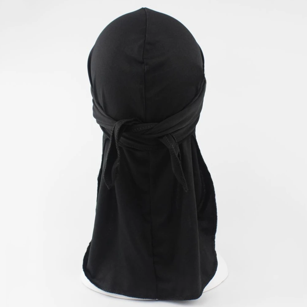 Fashion Braids Dreadlocks Spandex Long Tail Bonnet Cap Breathable Bandana Hat Velvet Durag Do Doo Du Rag Long Tail Headwrap