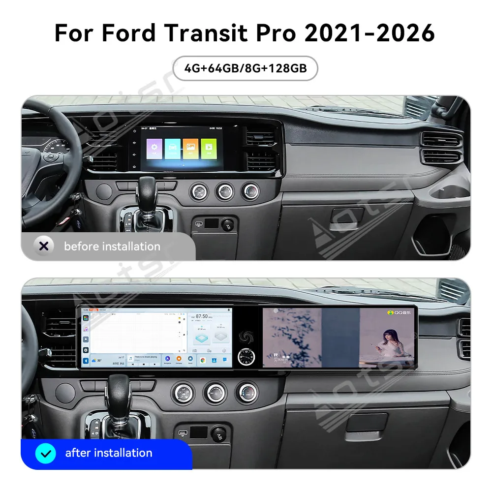 For Ford Transit Pro 2021-2026 Android 13 OS 12.3