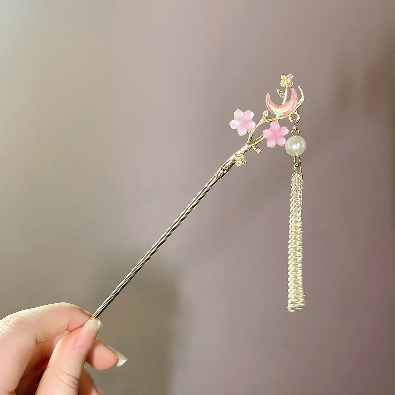 ผู้หญิงผม Sticks ส้อมสาวผู้ถือหางม้าเครื่องประดับดอกไม้ลูกปัด Retro จีน Hairpins อุปกรณ์เสริมผมของขวัญ
