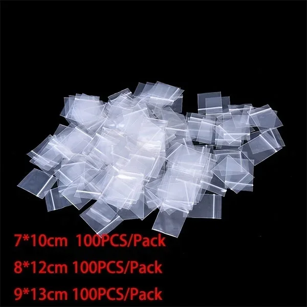 100Pcs Mini Plastic Packaging Bags Small Plastic Zipper Bag Ziplock Bag  Jewelry/Food Storage Bag Kitchen Package Bag