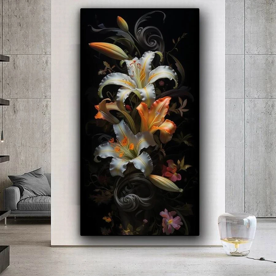 Colorful Fresh Flower Big Size Diamond Painting Complete Kits New Diy Full Mosaic Embroidery Floral Lily Picture Wall Decor