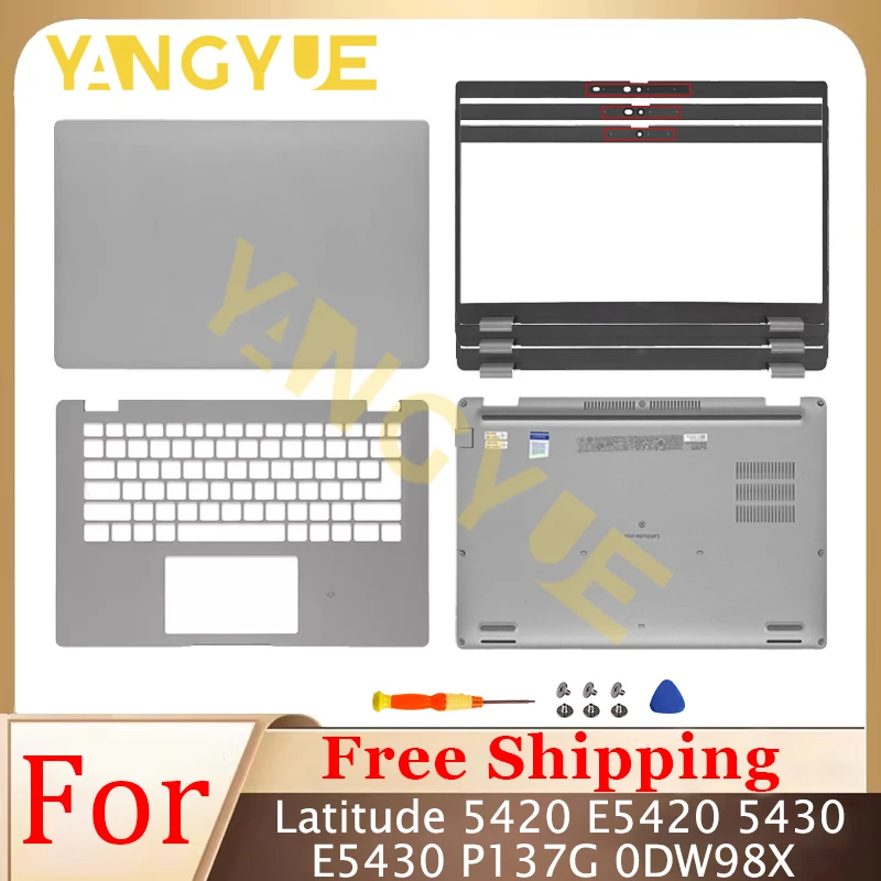 

New Replace Laptop Case For Latitude 5420 E5420 5430 E5430 LCD Back Cover Front Bezel Palmrest Bottom Case 0DW98X 063DTN 14"
