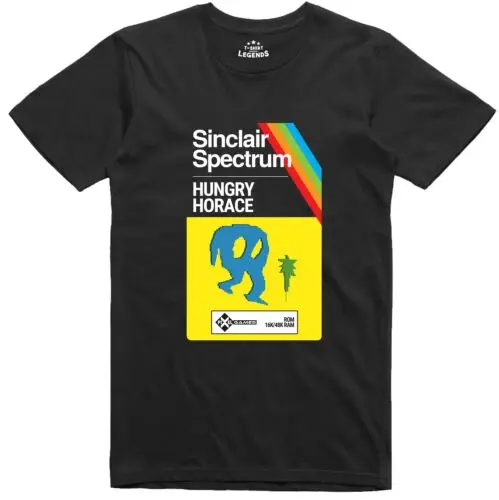 Hambrienta Horace Camiseta Hombre Caja Arte 8 Bit Licencia Oficial Spectrum 48k