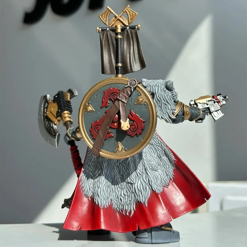 JOYTOY Space Wolves Legion Praetor مع فأس الطاقة ودرع القتال 1/18 شخصيات الحركة Warhammer30K Leman Russ Ragnar Blackmane