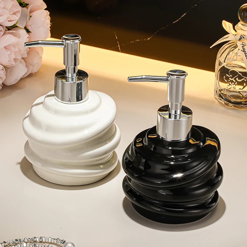 

Ceramic Soap Dispenser Toilet Bathroom Hand Sanitizer Dispensing Bottle Delicate Press Soap Dispenser Bathroom Accessorie
