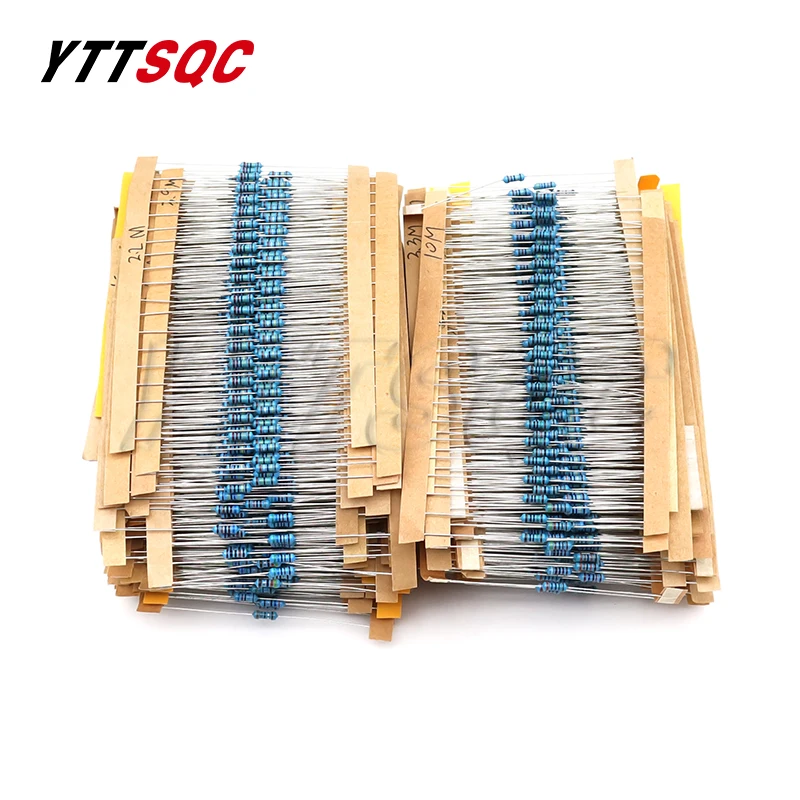 

3120pcs 156Values 1/4W Metal Film Resistor Kit 1R-10M ohm 1% Resistance Assortment Set 1ohm-10Mohm DIY Samples Pack