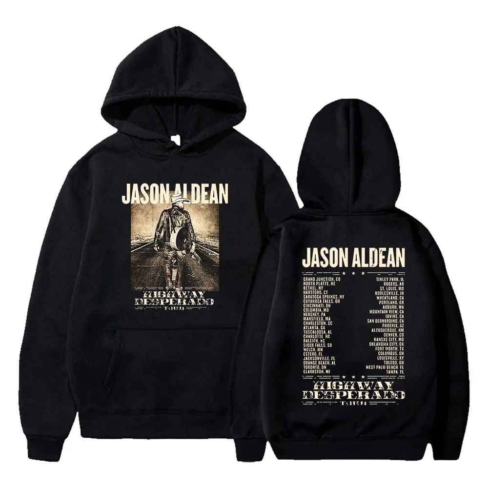 

Jason Aldean Hoodies 2023 Highway Desperado Tour Merch Print Unisex Fashion Casual Streetwear Sweatshirts