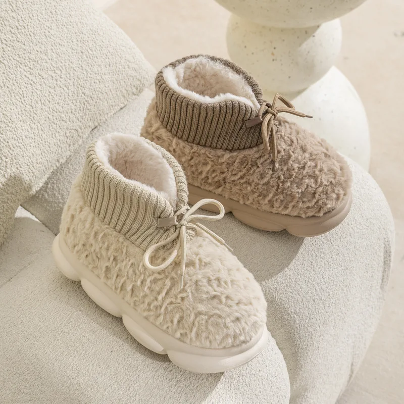 

Зимняя теплая обувь для женщин и мужчин, домашние тапочки, мягкие плюшевые пары, домашние напольные зимние сапоги, zapatillas de mujer