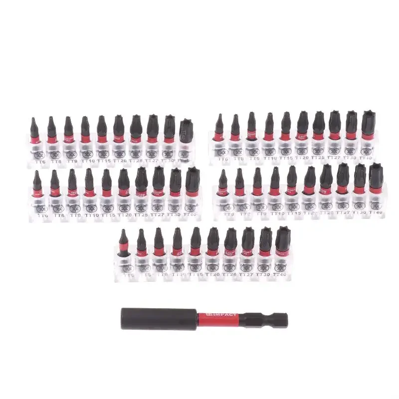 🧲 |   Jeu d'embouts de tournevis Torx 10/20/21 pièces, embouts étoile de sécurité magnétiques en acier noir S2 avec support Transparent maveraYY26 circulaire