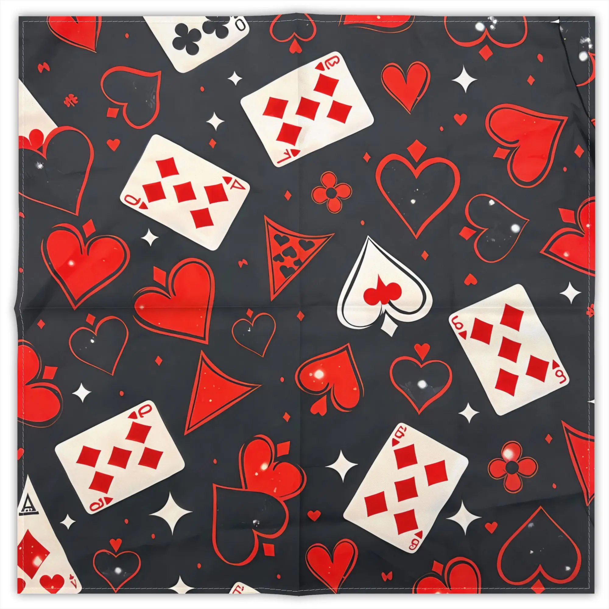 

Red Heart Poker Fashion Square Scarf Decorative Polyester Printed Daily