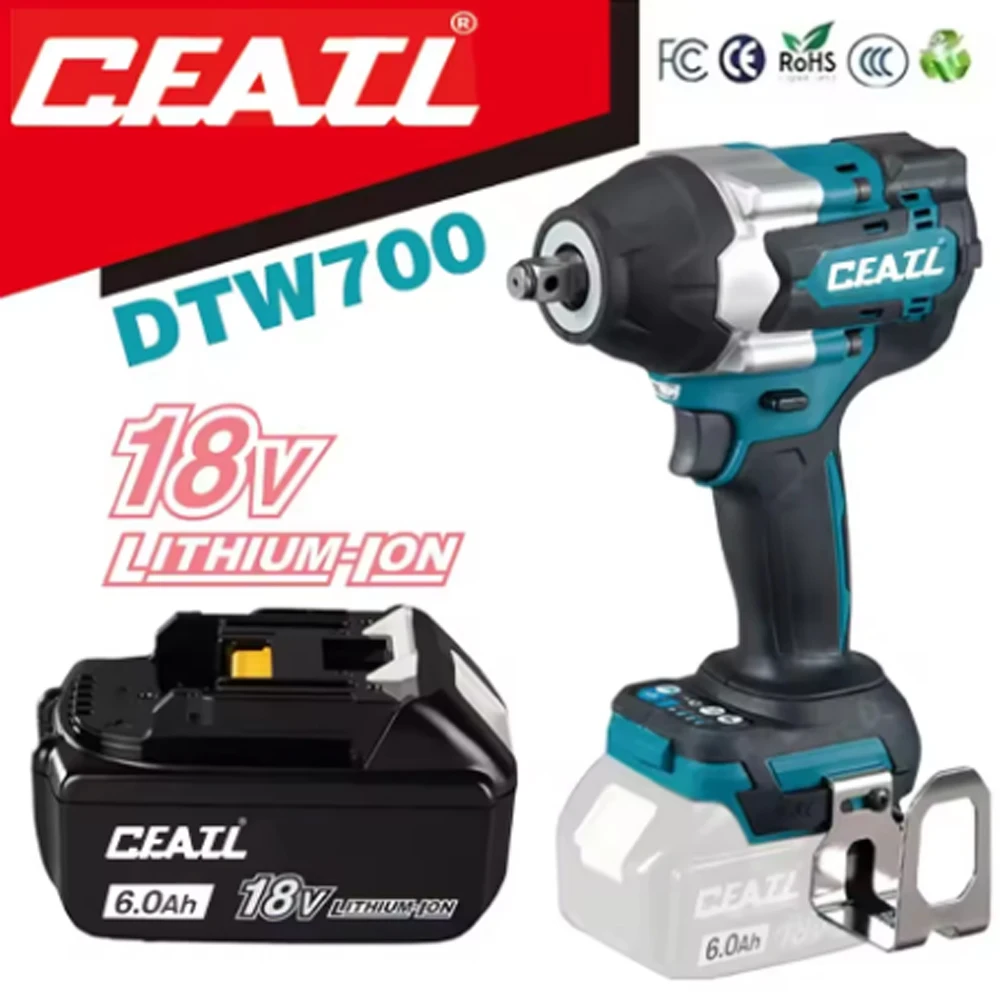 

For Makita DTW700 1000N.m Cordless Impact Wrench Brushless Electric Wrench Screwdriver Large Torque Auto Repair Power Tools