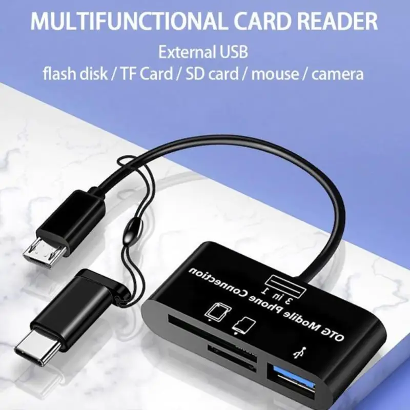 462E USB Flash Card Reader OTG Adapter USB Type C to Micro USB TF Card Reader