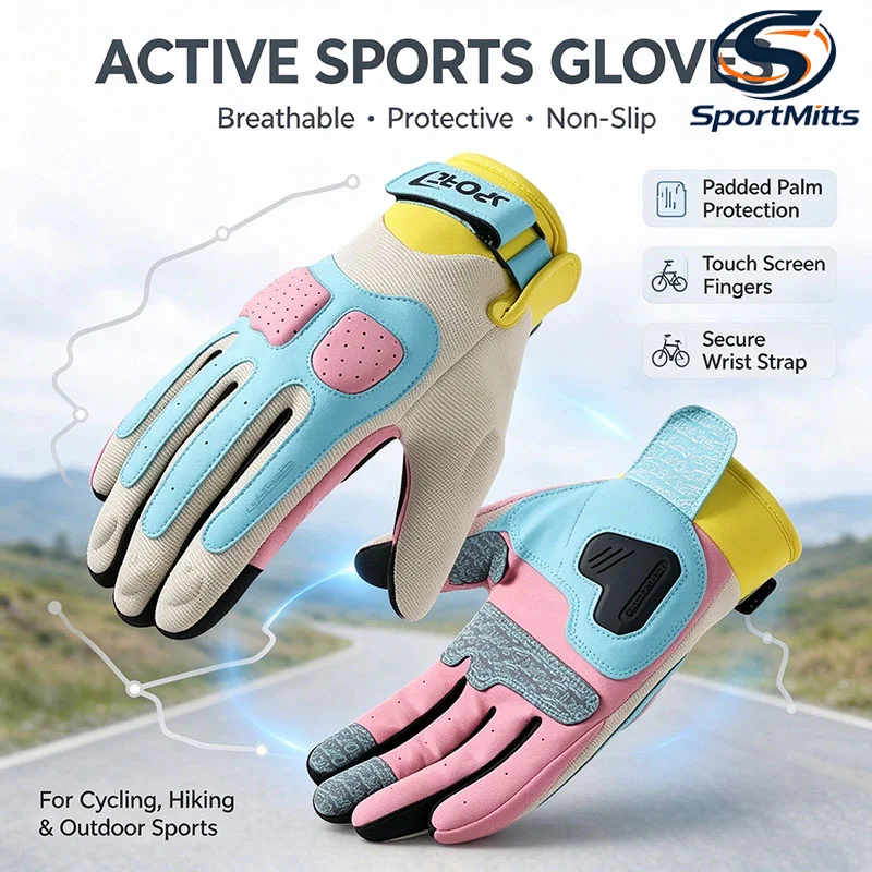 Motorcycle Riding Gloves All Refer to Outdoor Off-Road Equestrian Sports, Hiking Camping, Fashionable Macaron Motorcycle Gloves